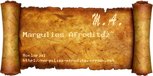 Margulies Afrodité névjegykártya